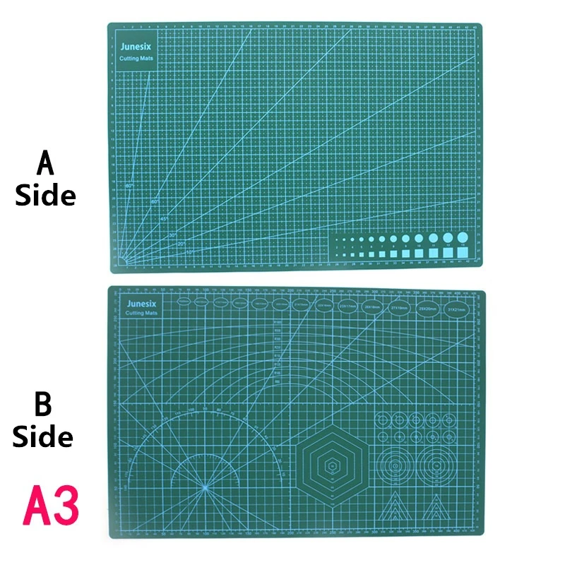 Коврики для резки A1 A2 A3 A4 сетка двухсторонняя пластина дизайн гравирующий аппарат опосредованная нож масштаб резки картон школьные офисные поставки - Цвет: A3