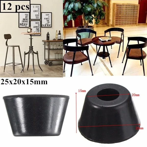 

12pcs 25x17x15mm Rubber Table Chair Furniture Feet Leg Pads Tile Floor Protectors Cabinet Bottom Pads Funiture Legs