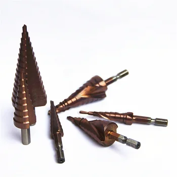

Hexagonal Handle with Cobalt Step Drill Pagoda Drill Bit Step Drill Iron Aluminum Plate Wood Plastic Hole Opener Drill