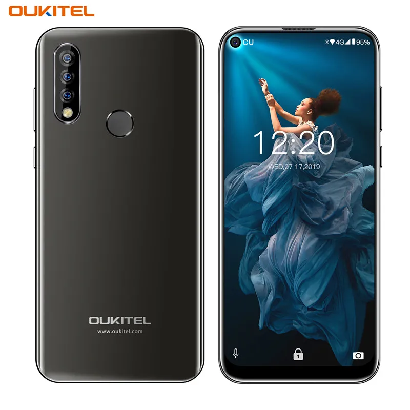 OUKITEL C17 Pro разблокировка лица 6,35 ''FHD 4 Гб ОЗУ 64 Гб ПЗУ Android 9,0 MTK6763 Восьмиядерный 13 МП 4 камеры 4G LTE мобильный телефон - Color: Black