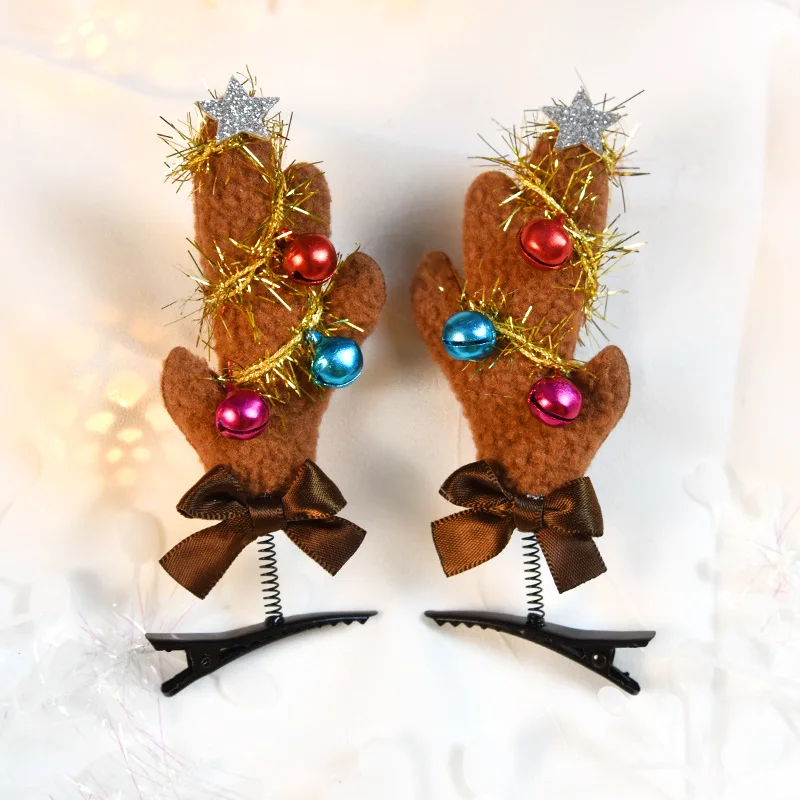 Новые милые рождественские шпильки с орнаментом для девочек, милая повязка на голову, заколки для волос, модные детские аксессуары для волос - Цвет: Hairpins-7-2 Pcs