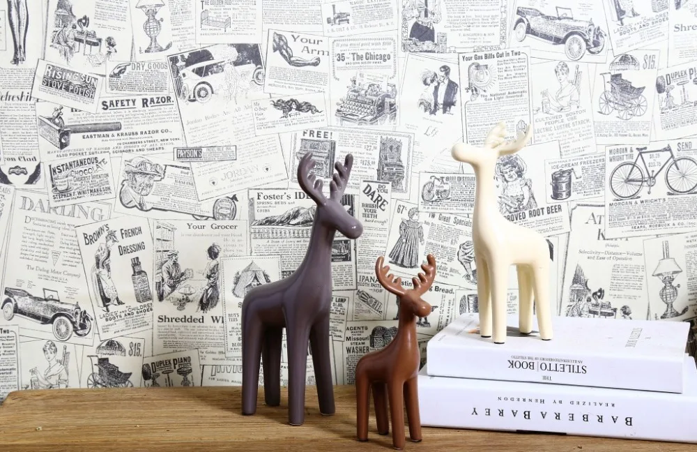 VILEAD 3 шт./компл. 17 см 26 см керамические статуэтки оленя креативная Европа семья из трех фигурки оленя новогодний декор свадебные подарки