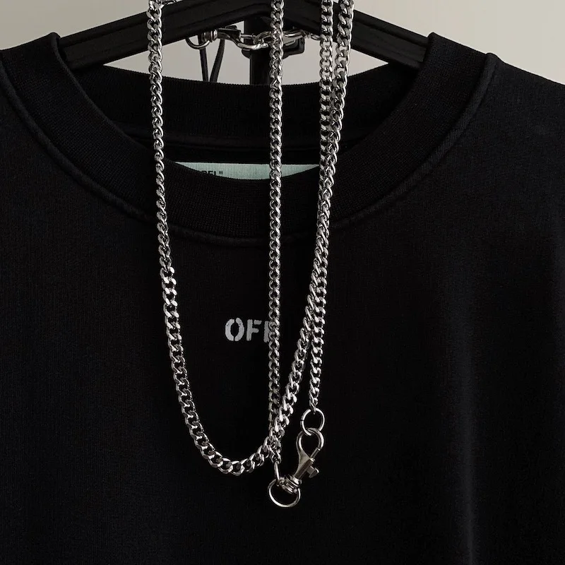 Ожерелье цепочка свитер с двойной пряжкой в стиле хип хоп панк|Ожерелья