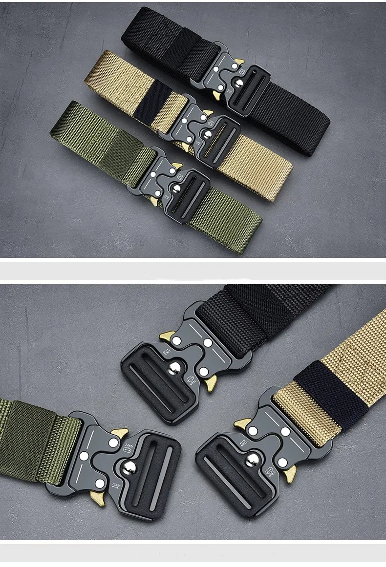 Men's Belt Army Outdoor Hunting Tactical Multi Function Combat Survival High Quality Marine Corps Canvas For Nylon Male Luxury mens designer belts