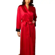 Новое сексуальное женское белье Transparan летние пикантные Для женщин женские свадебные платья кимоно халат атласные шелковые кружево Ночная одежда халат, одежда для сна