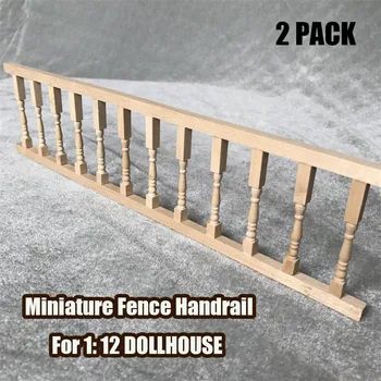 

2 Pack Miniature Fence Handrail 1:12 Mini Dollhouse Fence Cute House Mini Fence Furniture Toy Doll House Accessories Miniature