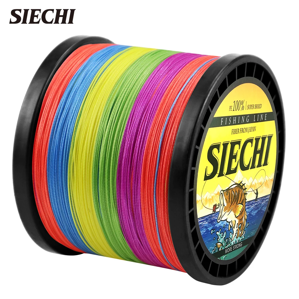 SIECHI 8 Strands 1000M 500M 300M PE Braided Fishing Line tresse peche  Saltwater Fishing Weave Superior Extreme Super Strong