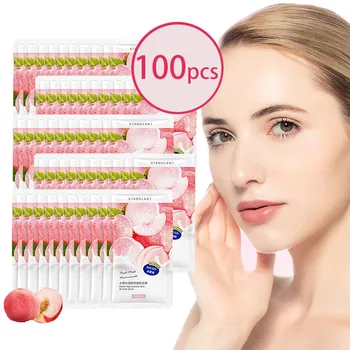 100pcs Peach Niacinamide Sleeping Mask Moisturizing Oil Controlling Improve Roughness Firming Brightening Shrink Pores Skin Care