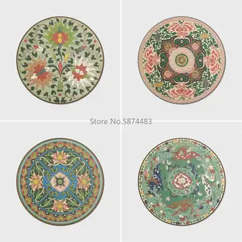 

Fashion and Classical Chinese Style Old Floral Green Pink Living Room Bedroom Non-slip Mat Carpet Customization
