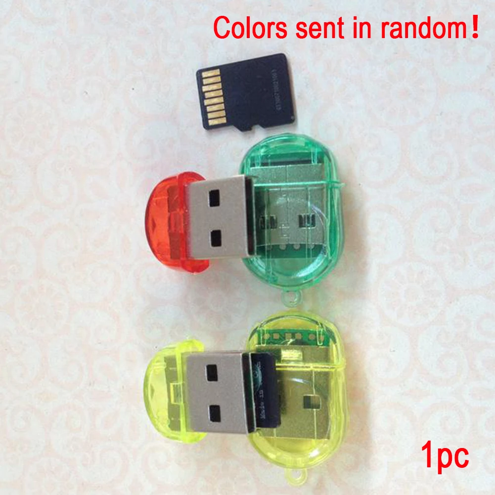 Высокоскоростной мини TF Micro Card ReaderB 2,0 Micro T-Flash TF считыватель карт памяти случайный цвет оптовик