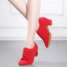 Обувь для латинских танцев для женщин, ткань Оксфорд, верх, Современная танцевальная обувь, кроссовки для джаза, бальных танцев, обувь для тренировок, Каблук 5 см