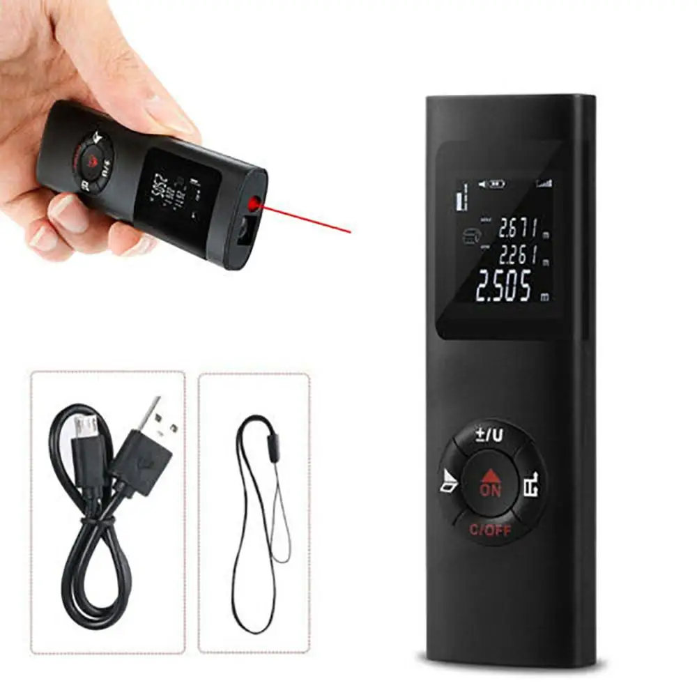 Мини ручной 40 м умный цифровой лазерный дальномер портативный usb зарядный прибор