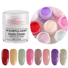 Блестящая акриловая пудра, 5 грамм, розовый, красный, розовый цвета, акриловая пудра для ногтей, маникюрный набор, профессиональный аксессуар для ногтей