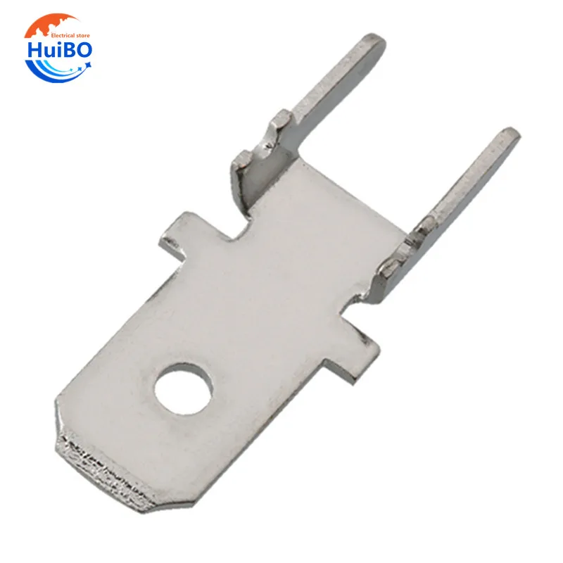 50/100pcs 4.8 Inserts Plug Spring Terminal 4.8mm PCB Solder lug type thickness 0.5/0.8 two legs,250 H type PCB welding sheet