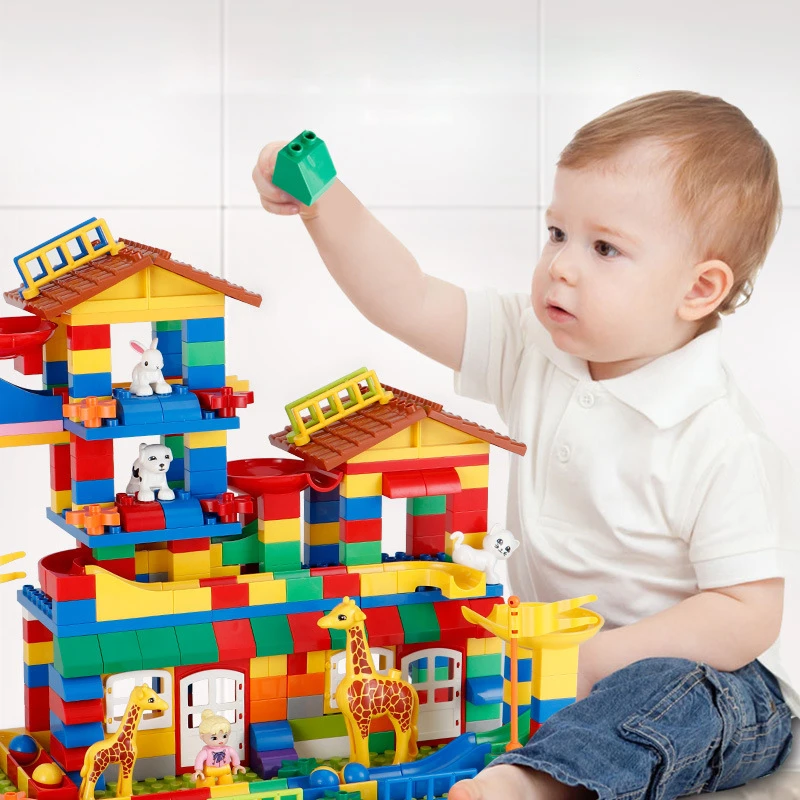 

149-290PCS Big Particle Roof Blocks Compatible LegoINGlys City House Big Size Slide Building Blocks Castle Brick Toys For Childr