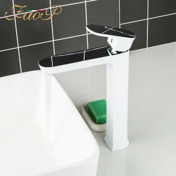 

FAOP White faucet basin Mixer high spout A1099-8