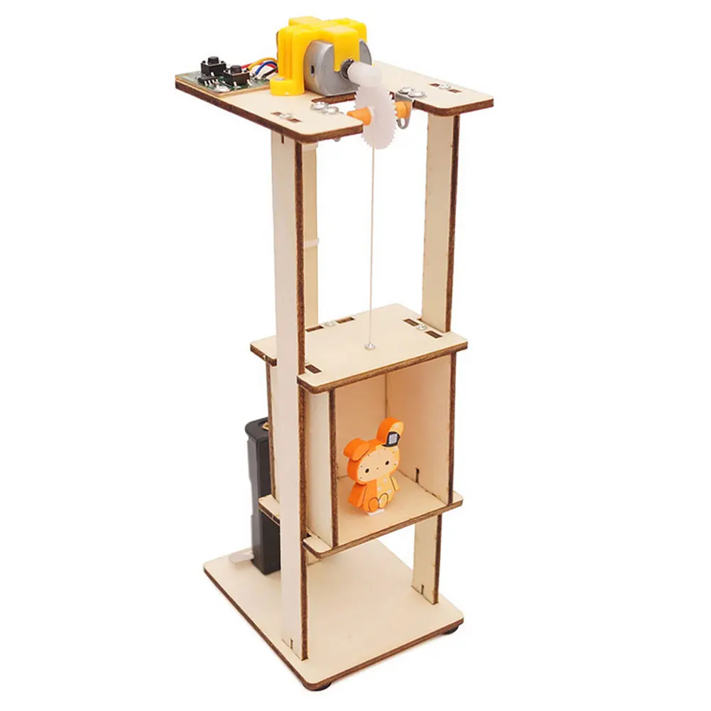 DIY Elevator Toy DIY Assemble Simulate Electric Lift Model Toys Science Experiment Teaching Tools