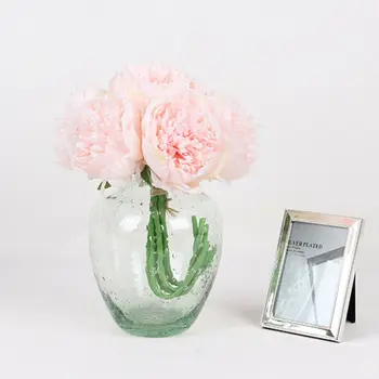 

2 Bunches Silk Flowers Bouquet Artificial Flowers 10 Heads Fake Peony For Wedding Home Party Decor Realistic Peonies Flowers