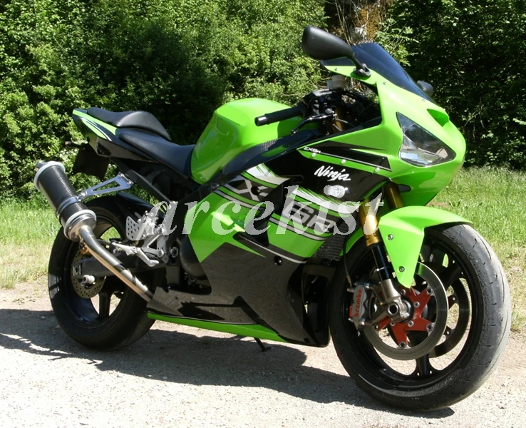ABS литья под давлением мотоцикл обтекатели комплект подходит для Kawasaki Ninja ZX-6R 636 2003 2004 03 04 тела набор зеленый
