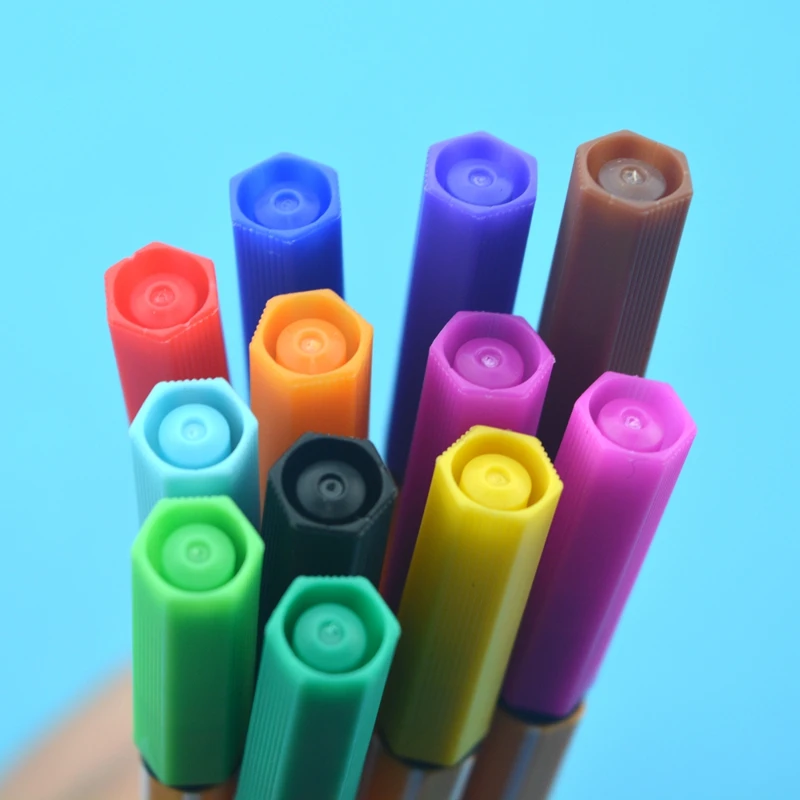 YDNZC, 12 цветов, маркер, тонкий наконечник, 0,4 мм, тонкий пластиковый карандаш, ручка с крючками для рисования, эскизов, рисования, школьные товары для рукоделия