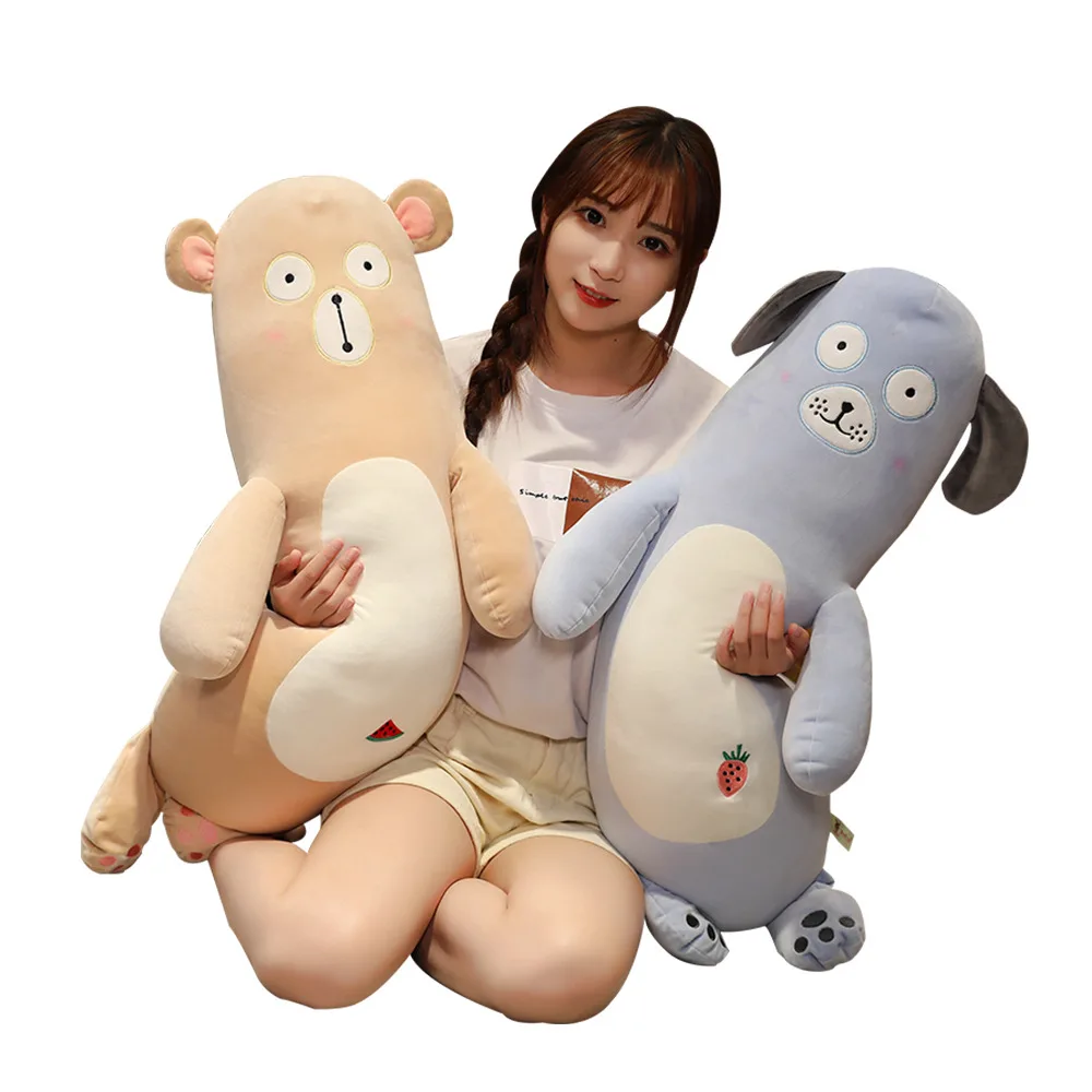 

Big size Animal pillow Plush doll Strip shaped body soft large Stuffed Dog rabbit toy gift Decoration