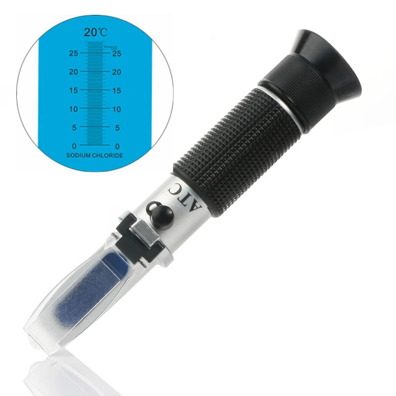 Portable 028 ATC Salinity Refractometer salinometer Salt Water in