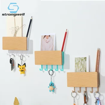 

Strongwell Nordic Wood Wall Hook Modern Wall Storage Rack Door Sundries Key Hanger Hooks Home Wall Hanging Decoration