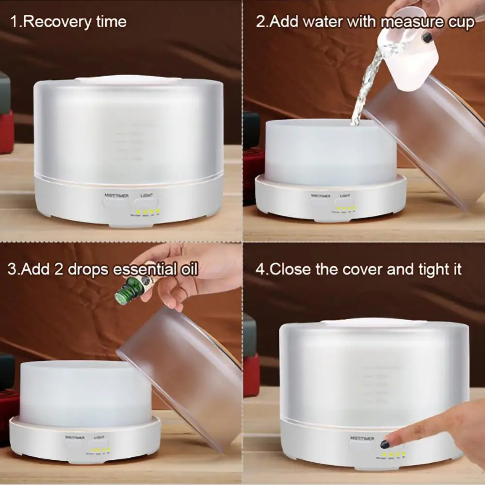 Увлажнитель воздуха диффузор для эфирных масел 500 мл ультразвуковой холодной