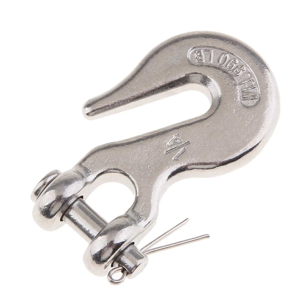 1/4 Inch Clevis Grab Hook Boat Truck Trailer Rigging Tow Chain Tie Down Hook