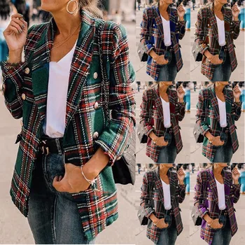 

Women Slim Thick Outwear Lattice Long Sleeve Woolen Cardigan Long Loose Coat Autumn Winter Warm Turn-down Collar Jacket Overcoat