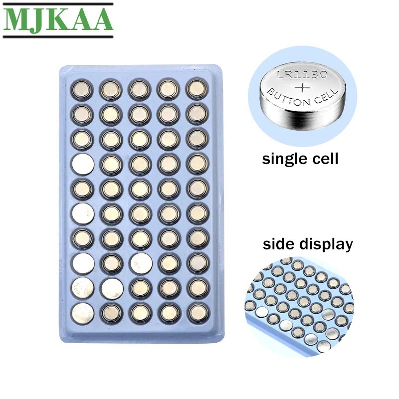 MJKAA 50 шт. AG10 189 LR54 щелочная батарея для монет 1 55 в SR54 389 LR1130 SR1130 кнопки батареи часов