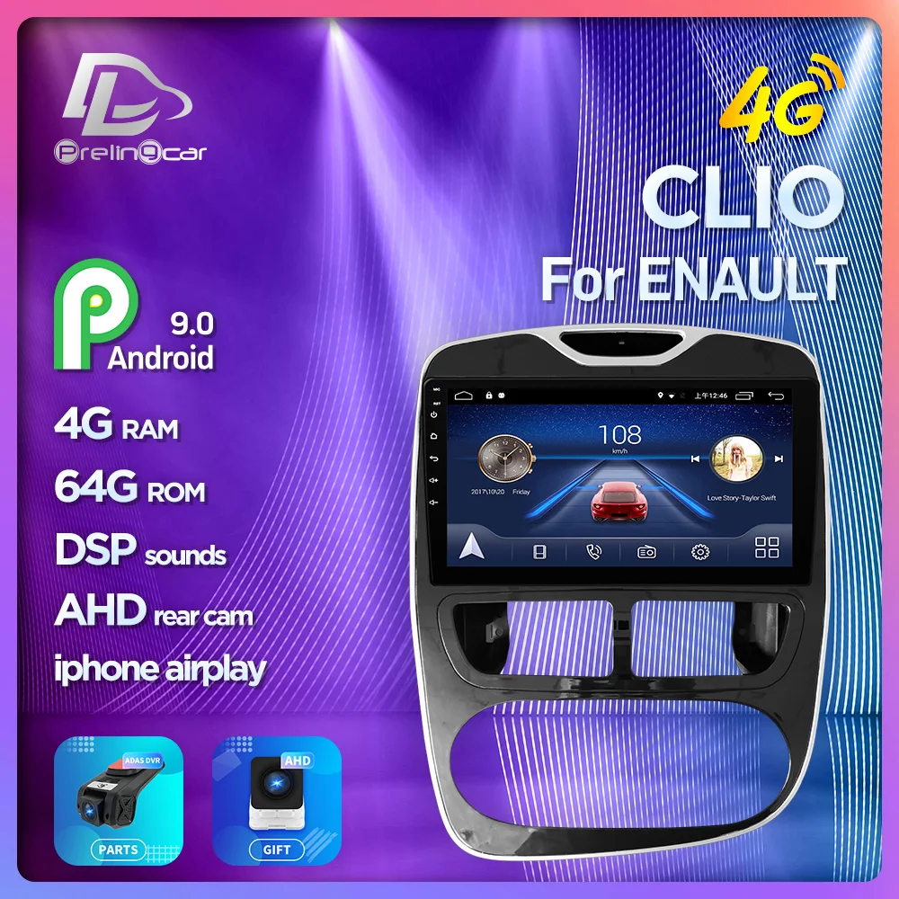 Prelingcar для RENAULT CLIO Double din NO 2din DVD 2din Android 9,0 автомобильный Радио мультимедийный видео плеер навигация GPS 4 + 64G 2 + 16G Prelingcar для RENAULT CLIO Double din NO 2din DVD 2din Android 9,0 автомобильный Радио мультимедийный видео плеер навигация GPS 4 + 64G 2 + 16G