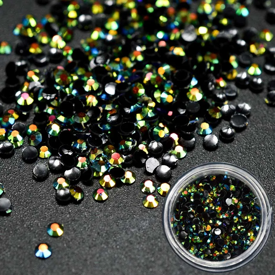 1 Box Gold Silver Jelly Nail Art Rhinestones 3D Round Jewelry Flatback Shining Stone DIY Manicure Nail Art Accessories JI390