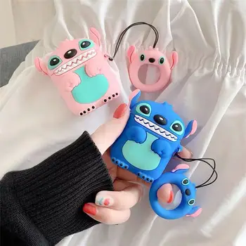 

For AirPods headpphones Case Cute Cartoon For Airpods 1 2 TWS Wireless Earphones Soft Protect Cover with Finger Ring Strap