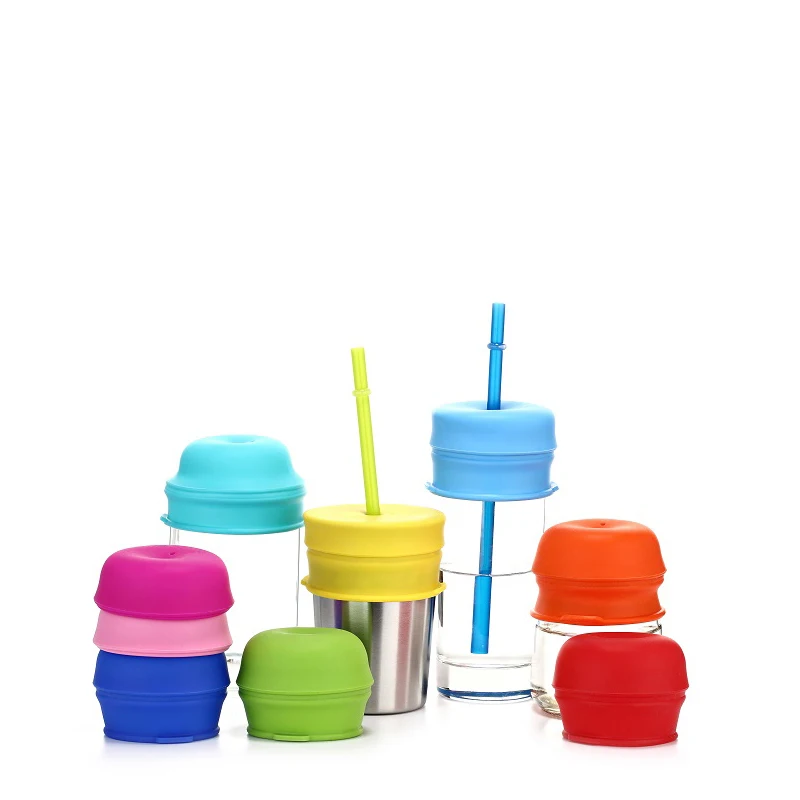 Durable safe smart design soft Silicone straw cover lids for baby Tumble covers for cup