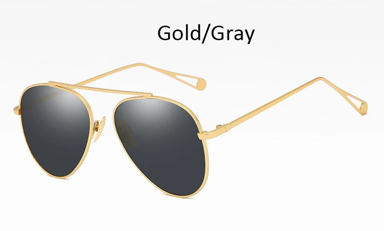 Gold Gray Розовое зеркало Pilot Солнцезащитные очки женские металлическая оправа брендовая Дизайнерская Женская мода стильные женские оттенки женские очки - Цвет линз: Gold Gray