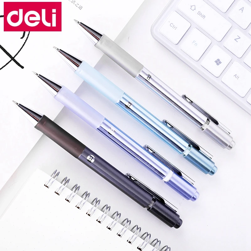 4 шт./партия Deli A110 presss гелевая ручка quick-dring 0,5 мм роликовая шариковая ручка гелевая чернильная ручка черная заправляемая ручка для студентов письменная ручка для экзамена письма