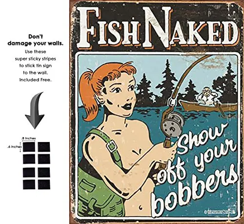Fish Naked Оловянный знак юмористический сарказм забавные винтажные оловянные знаки для общежития-Положите на свою большую девочку трусики металлическая живопись оловянный знак Настенный декор - Цвет: Fish Naked