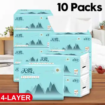 

Home Bath Paper Bath Toilet Paper Tissue Paper Native Wood Pulp Toilet Tissue Napkins 10 Pack 4 Ply Soft Paper Towels Tissue