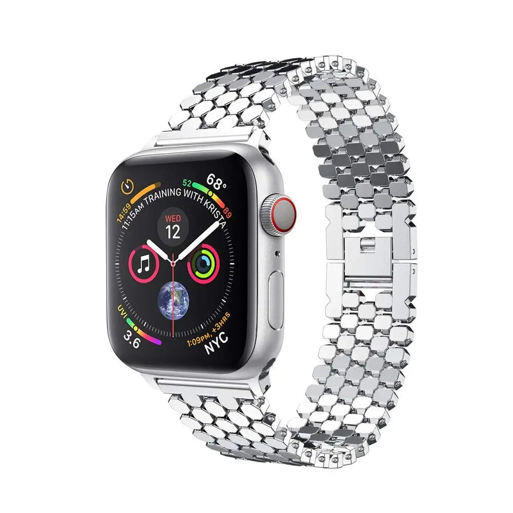 Ремешок из нержавеющей стали для Apple Watch, 38 мм, 42 мм, металлический браслет correa, ремешок для iWatch, ремешок 44 мм, 40 мм, серия 5, 4, 3, 2, 1 - Цвет ремешка: silver