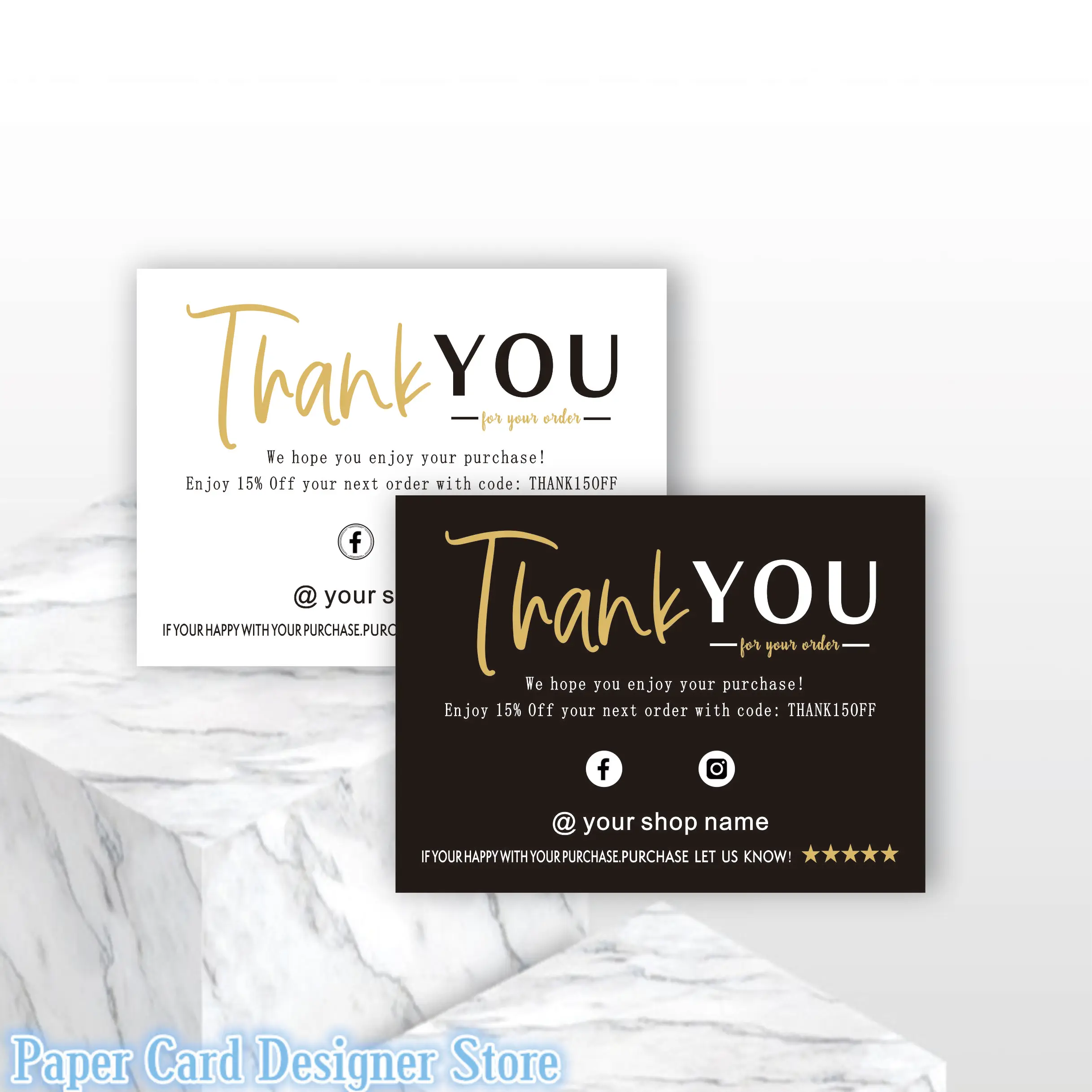 Customized Thank You For Your Support Card Note Business Card Thank You  Order Cards Please Leave A Review Card Tag Share Cards - Cards &  Invitations - AliExpress