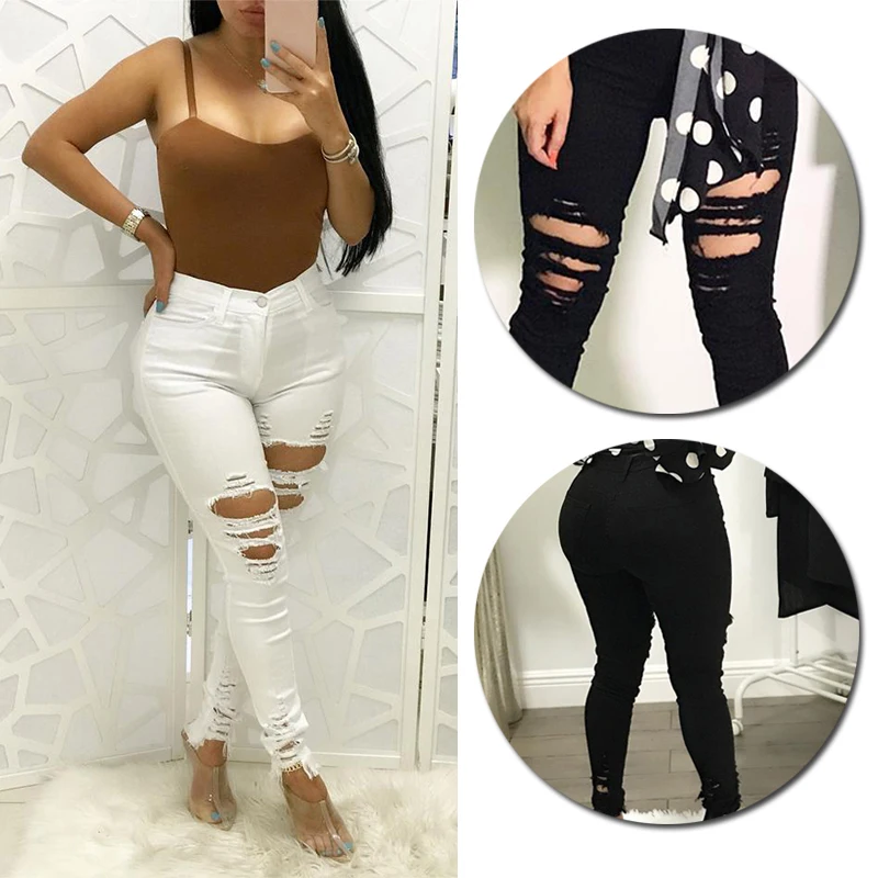 women's black stretch skinny trousers