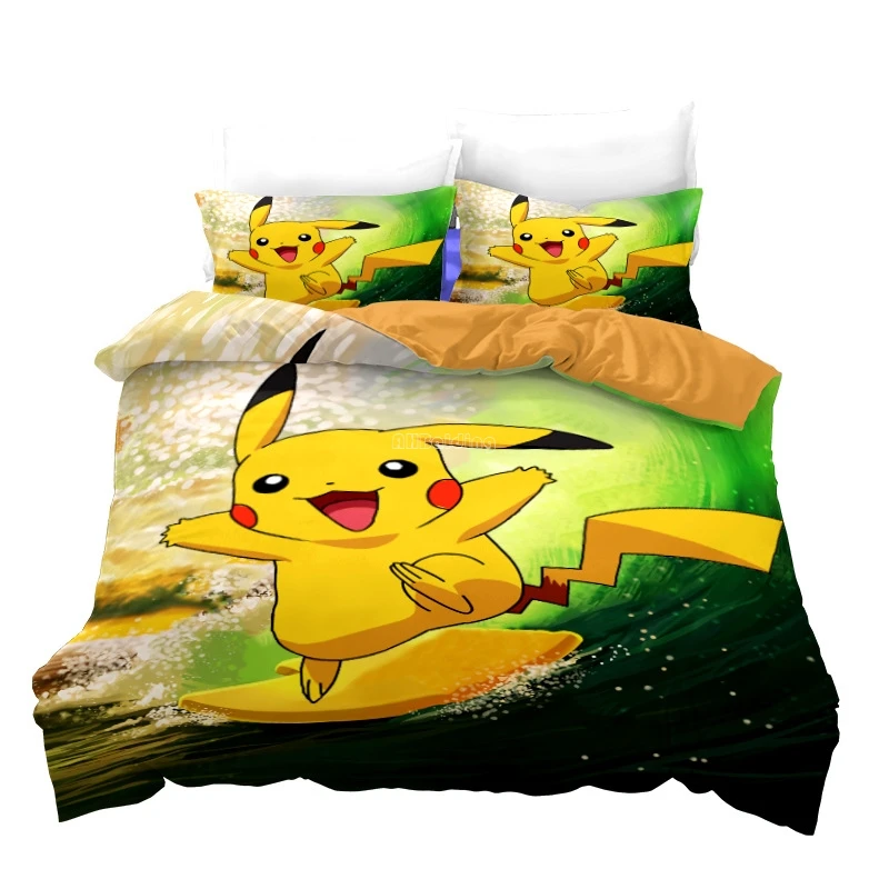 Home Textile 3d Pokemon Bedding Set Charizard Venusaur Pikachu Character Printed Duvet Cover Set Pillowcase Twin Queen King Size