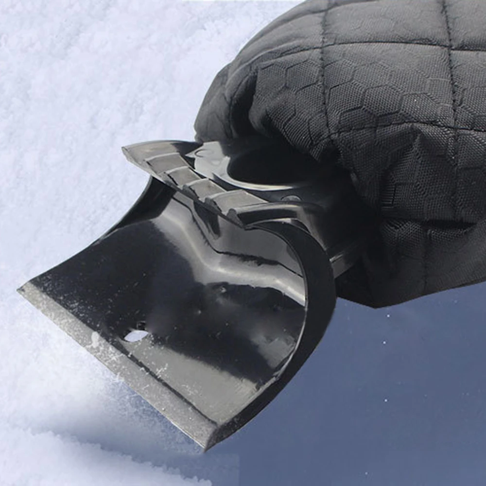 Автомобильный Автомобиль Снег Лед Удаление лопатка Deicing размораживание щетка перчатки мягкие теплые водонепроницаемые черные автомобильные аксессуары