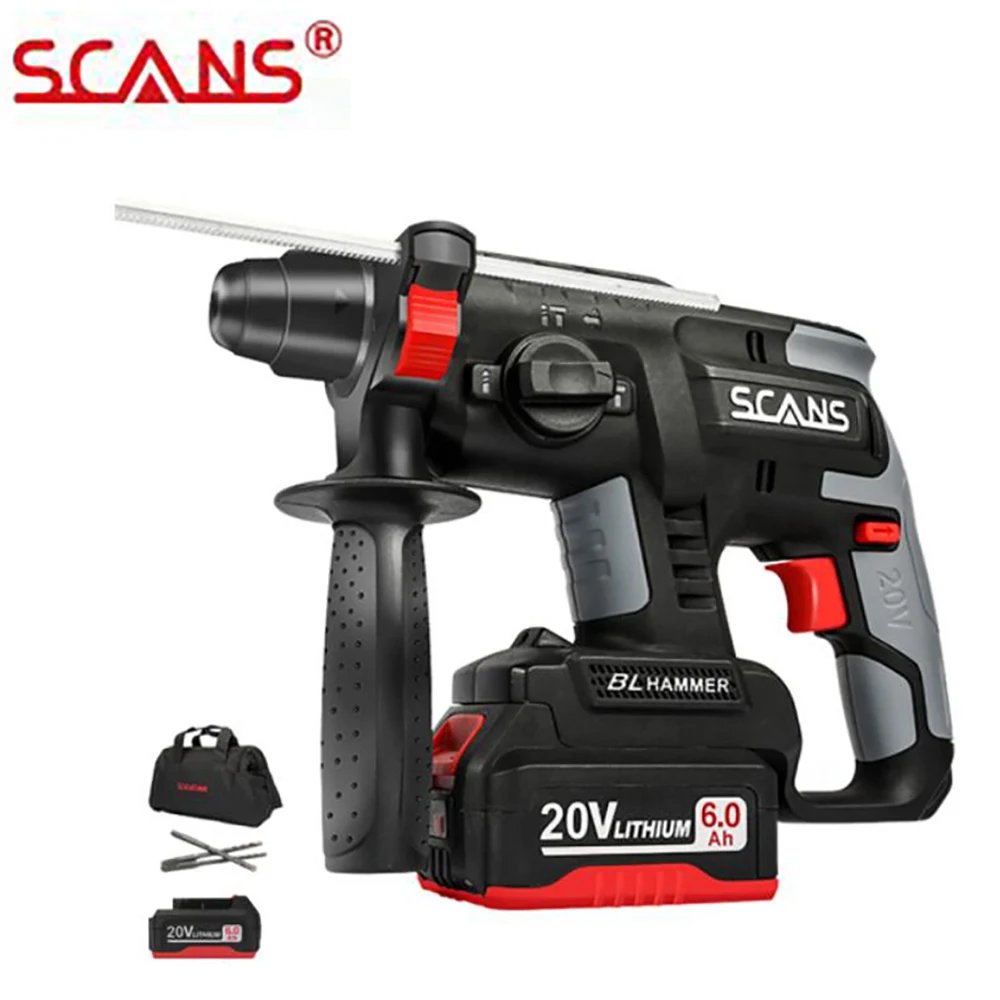 

SCANS SC5200 20V Brushless Rotary Hammer Electric Hammer Drill SDS with 5.0Ah Li-ion Battery Free Return
