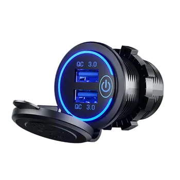 

QC3.0 Car Charger Universal 2 Port USB Car Charger for iPhone Samsung Xiaomi Car Lighter Slot Phone Charger with Led Indicator
