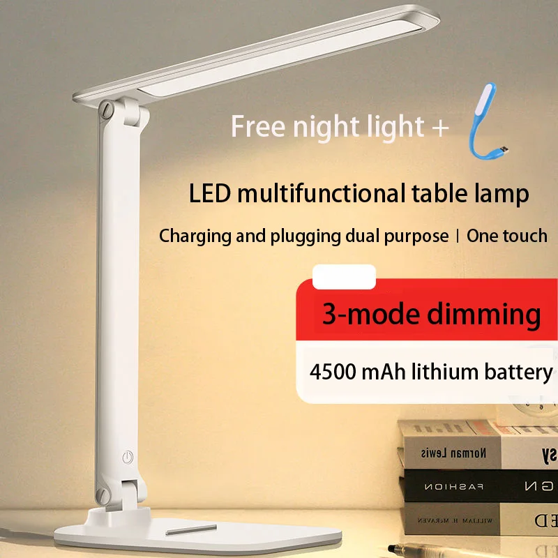 LED desk lamp eye protector charging small Reading lamp Free shipping for bedroom table lamp led lamp rechargable