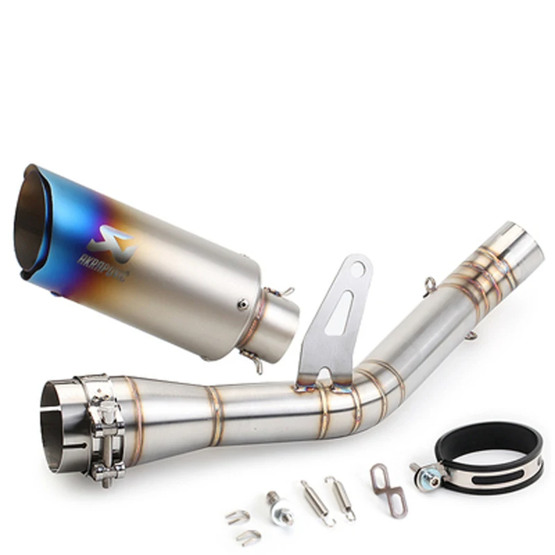 Motorcycle Exhaust Middle Pipe Connection Link Pipe Round 51mm carbon fiber Muffler with laser logo For Kawasaki Z900 Ninja900 - Цвет: D
