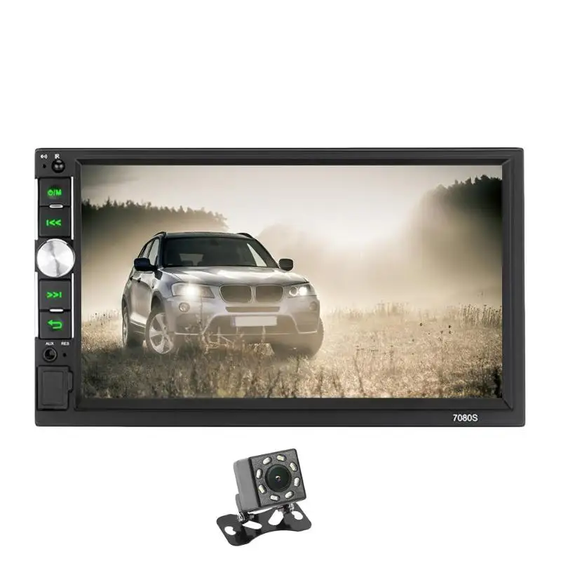 VODOOL 7080S 2 DIN 7 дюймов Сенсорный экран автомобильный стерео BT 4,0 FM головное устройство MP5 плеер автомобильные аксессуары - Цвет: WITH CAM