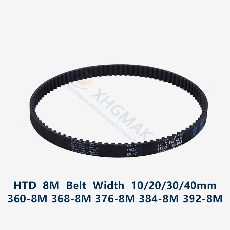 

HTD 8M synchronous belt C=360/368/376/384/392 width 20/30/40mm Teeth 45 46 47 48 49 HTD8M Timing Belt 360-8M 368-8 384-8M 392-8M